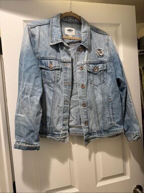 Old Navy Light Blue Distressed Denim Jacket